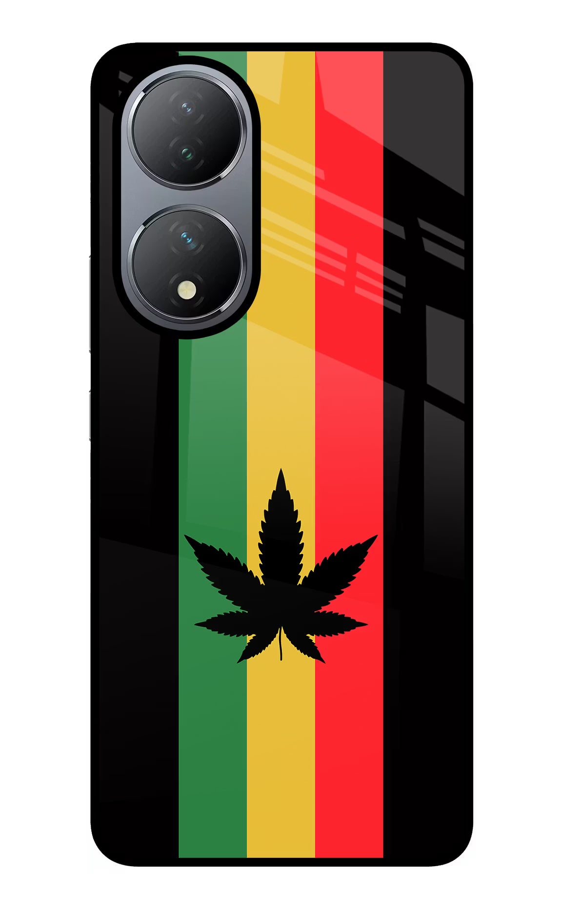 Weed Flag Vivo Y100 Glass Case Back Cover by Casekaro