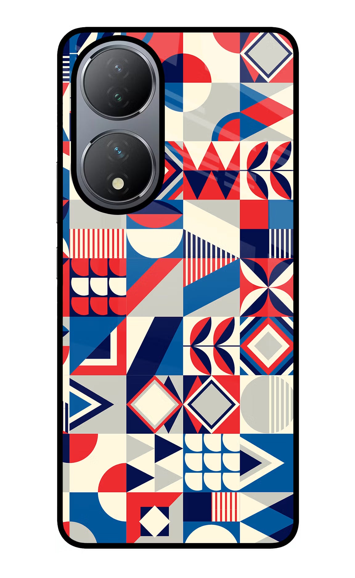 Colorful Pattern Vivo Y100 Glass Case Back Cover by Casekaro