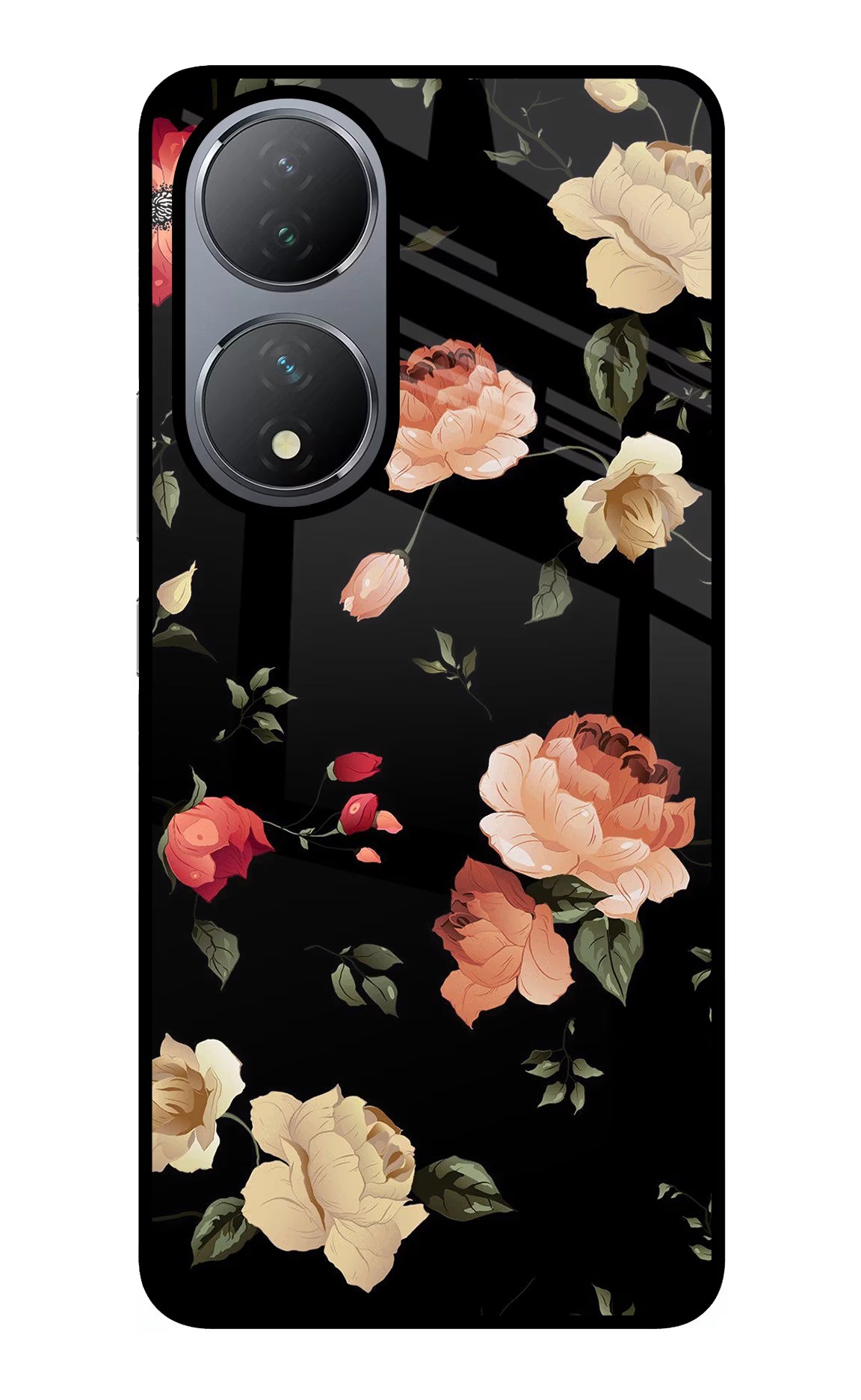 Flowers Vivo Y100 Glass Case Back Cover by Casekaro