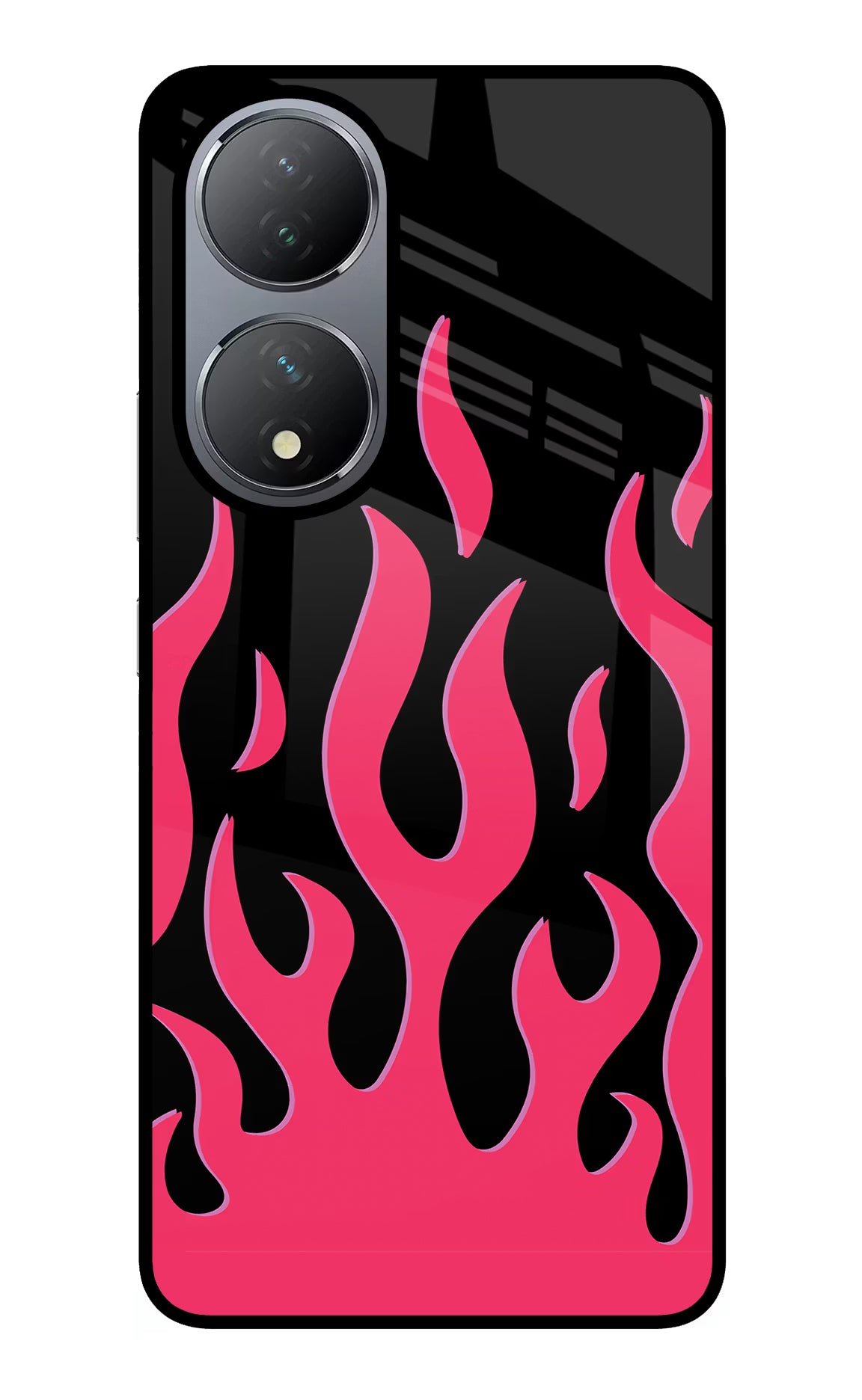 Fire Flames Vivo Y100 Glass Case Back Cover by Casekaro