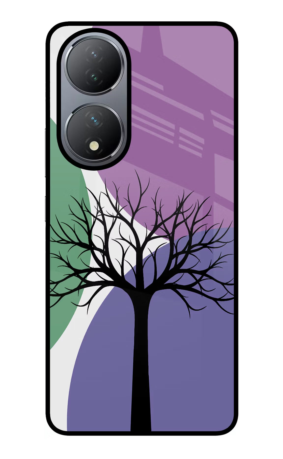 Tree Art Vivo Y100 Glass Case Back Cover by Casekaro