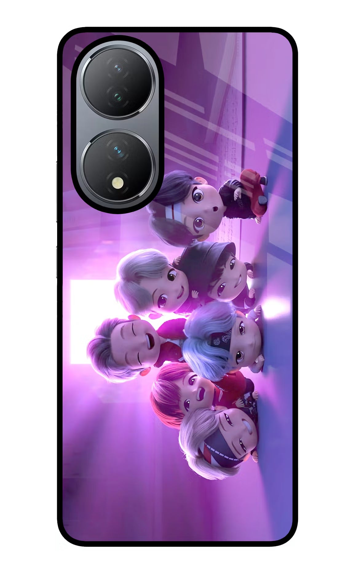 BTS Chibi Vivo Y100 Glass Case Back Cover by Casekaro