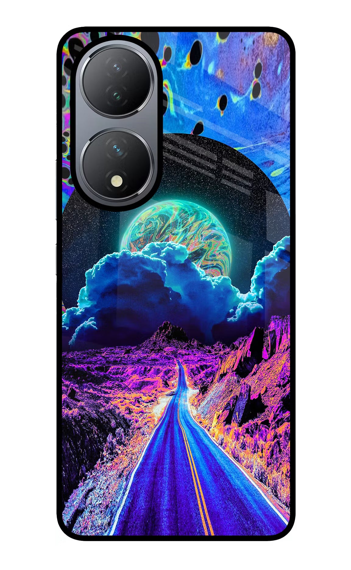 Psychedelic Painting Vivo Y100 Glass Case Back Cover by Casekaro
