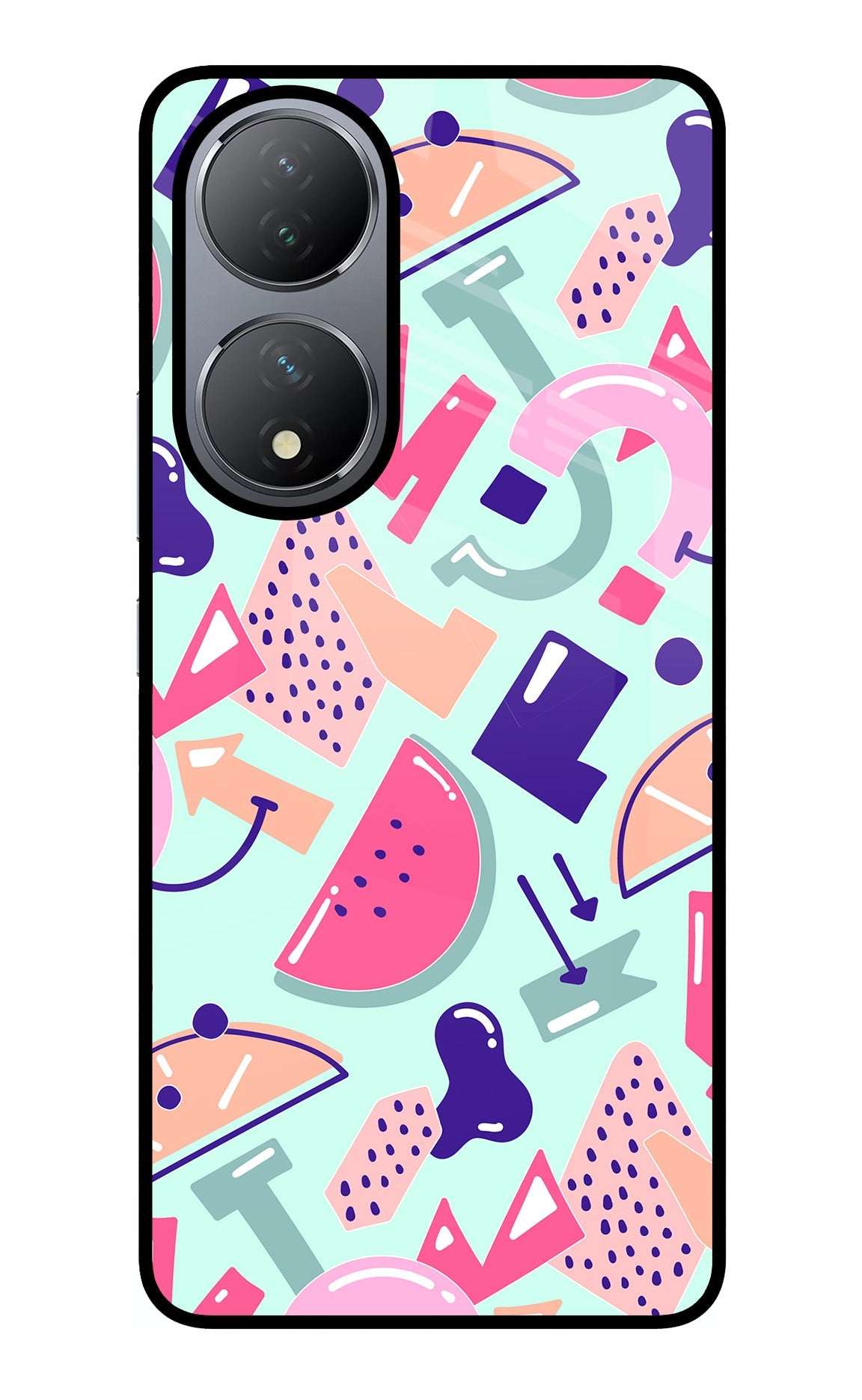 Doodle Pattern Vivo Y100 Glass Case