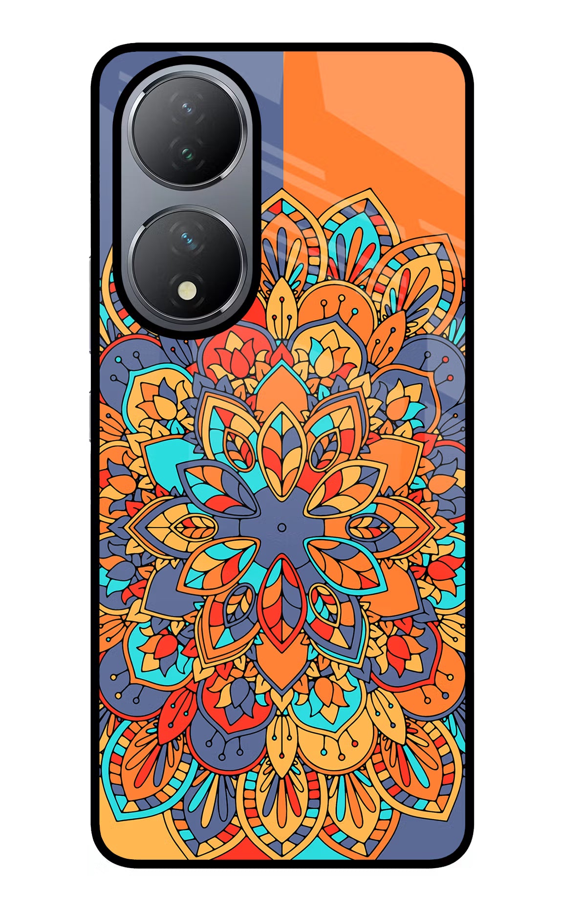Color Mandala Vivo Y100 Glass Case Back Cover by Casekaro