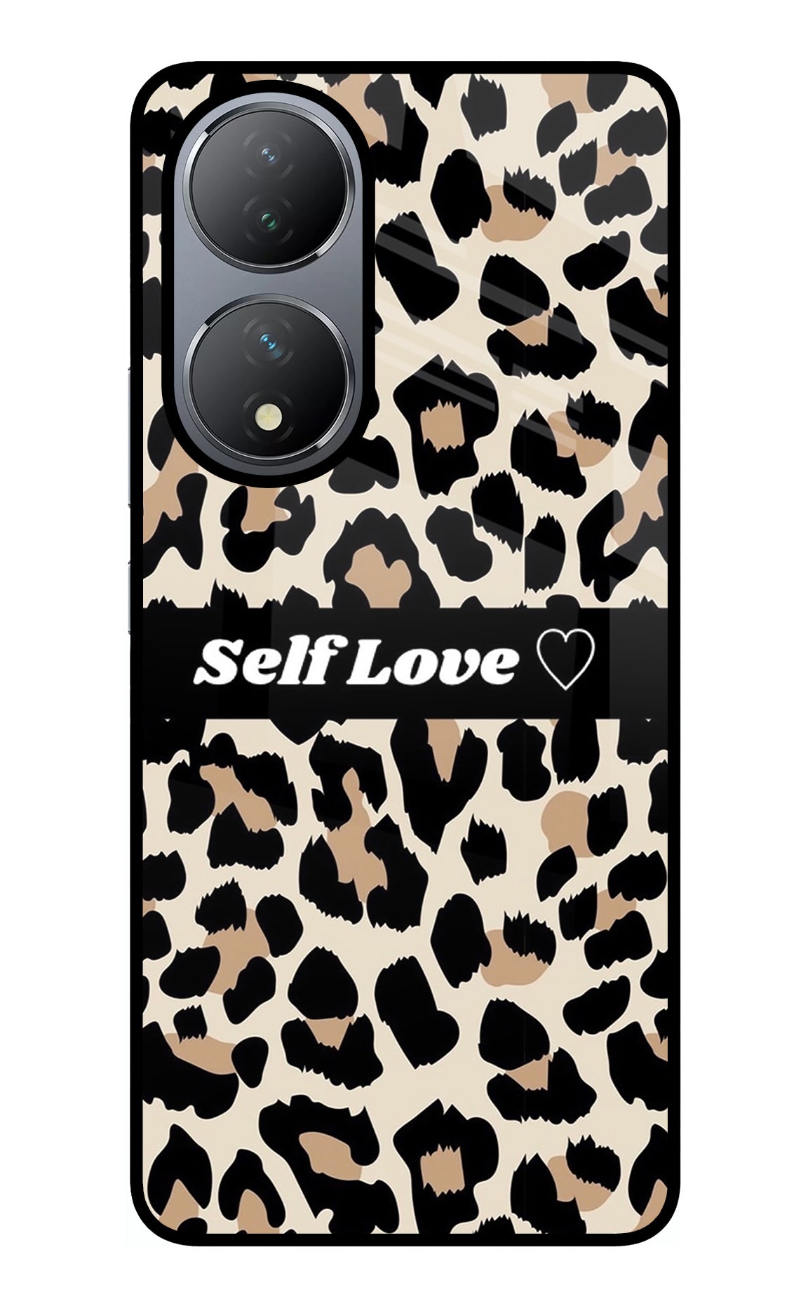 Leopard Print Self Love Vivo Y100 Glass Case