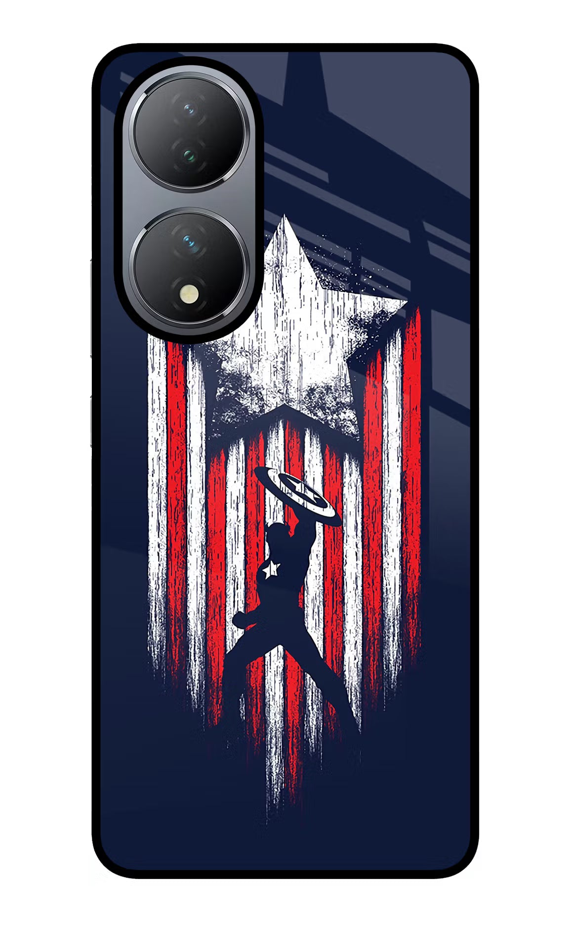 Captain America Marvel Art Vivo Y100 Glass Case Back Cover by Casekaro