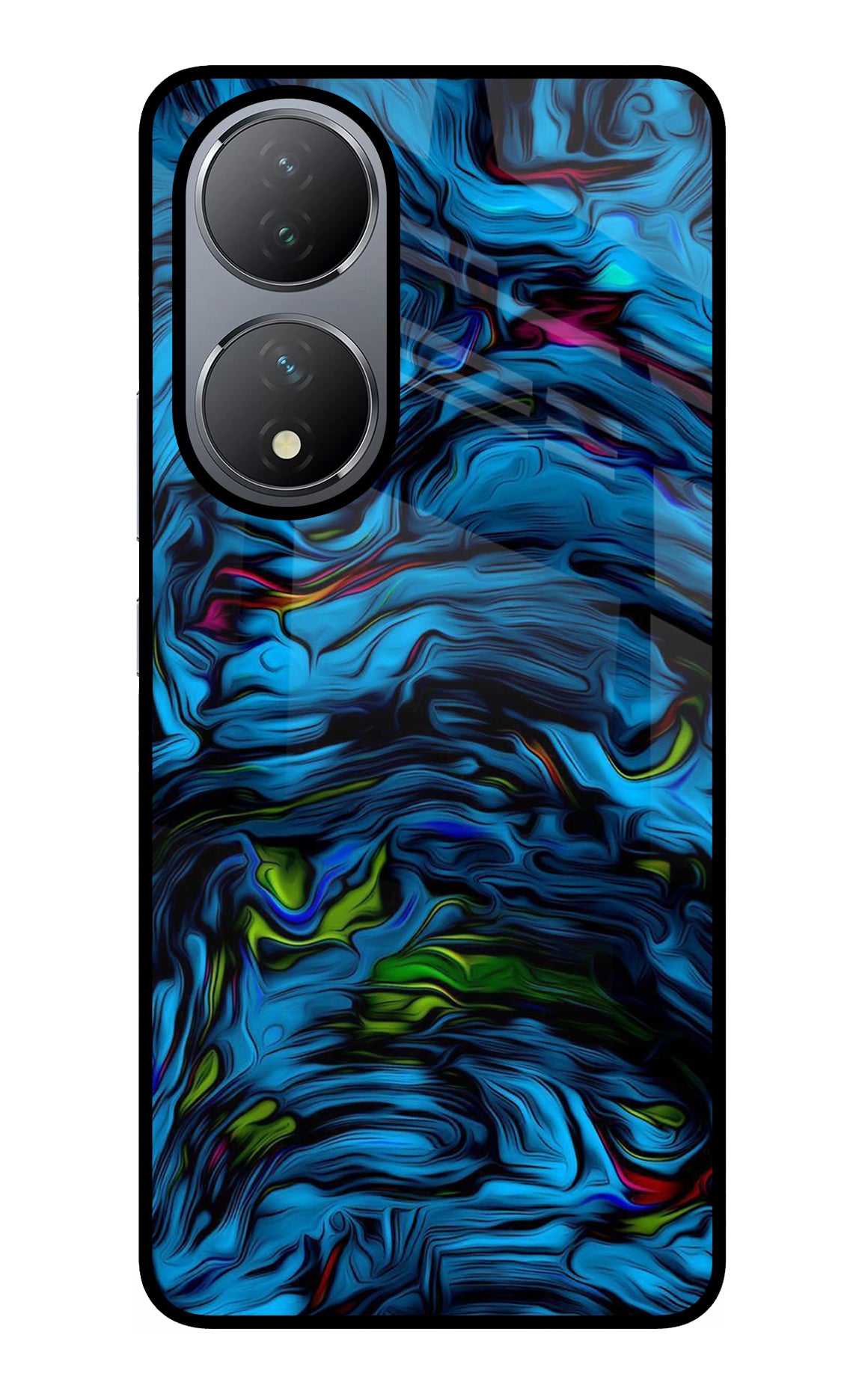 Dark Blue Abstract Vivo Y100 Glass Case