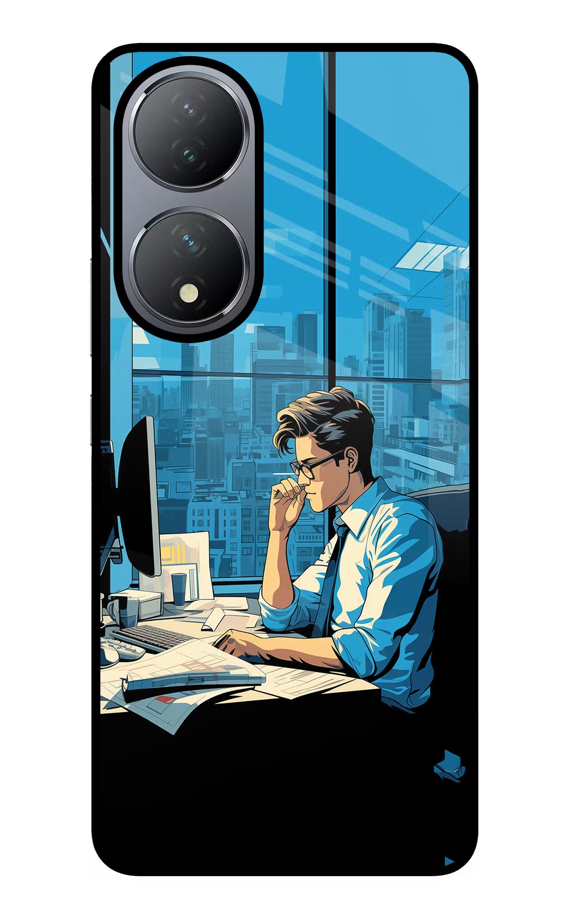 Focused Hustler (AI Generated) Vivo Y100 Glass Case Back Cover by Casekaro