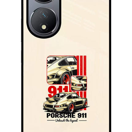 Classic Porsche 911 Vivo Y100 Glass Case Back Cover by Casekaro