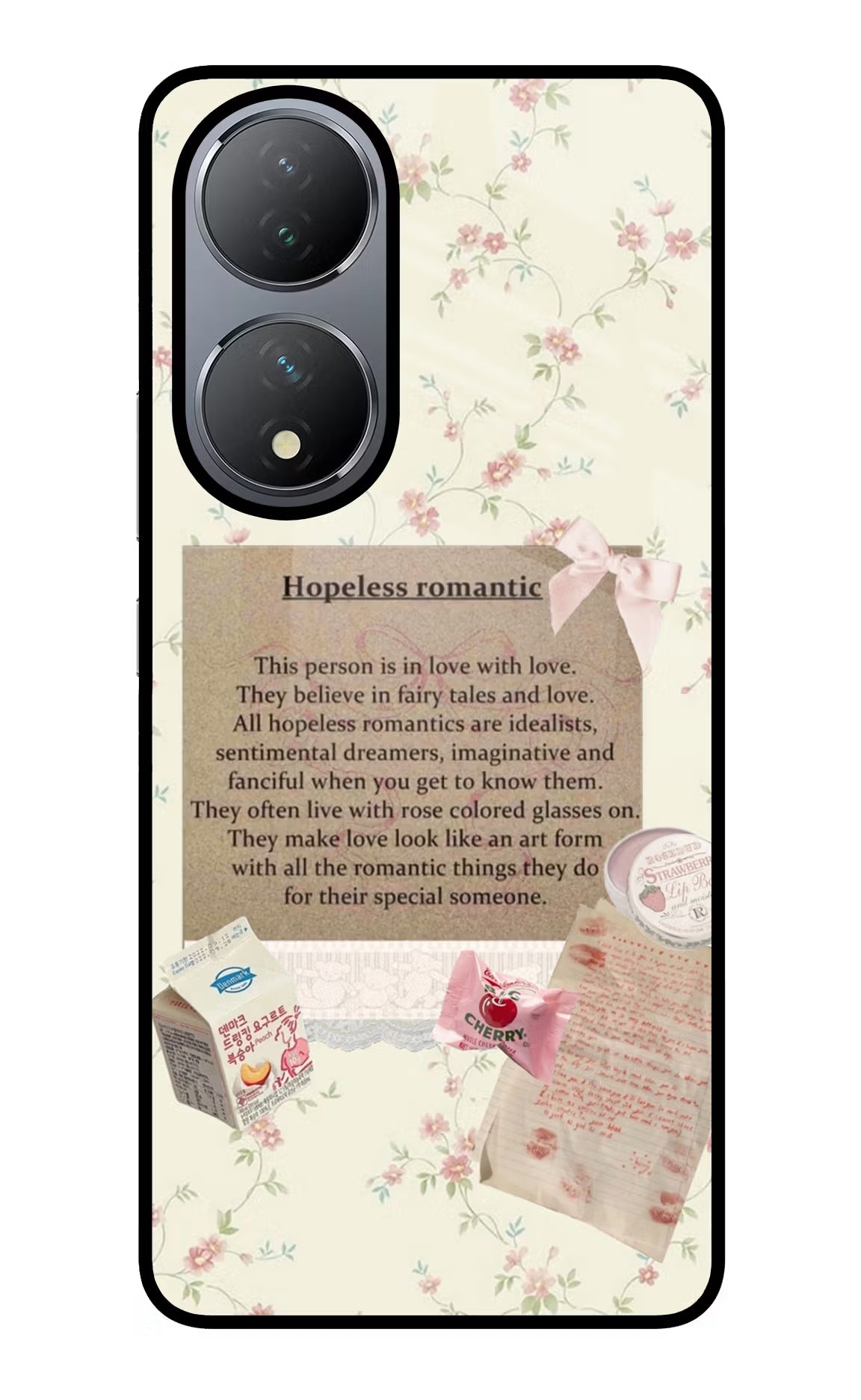 Hopeless Romantic Vivo Y100 Glass Case Back Cover by Casekaro
