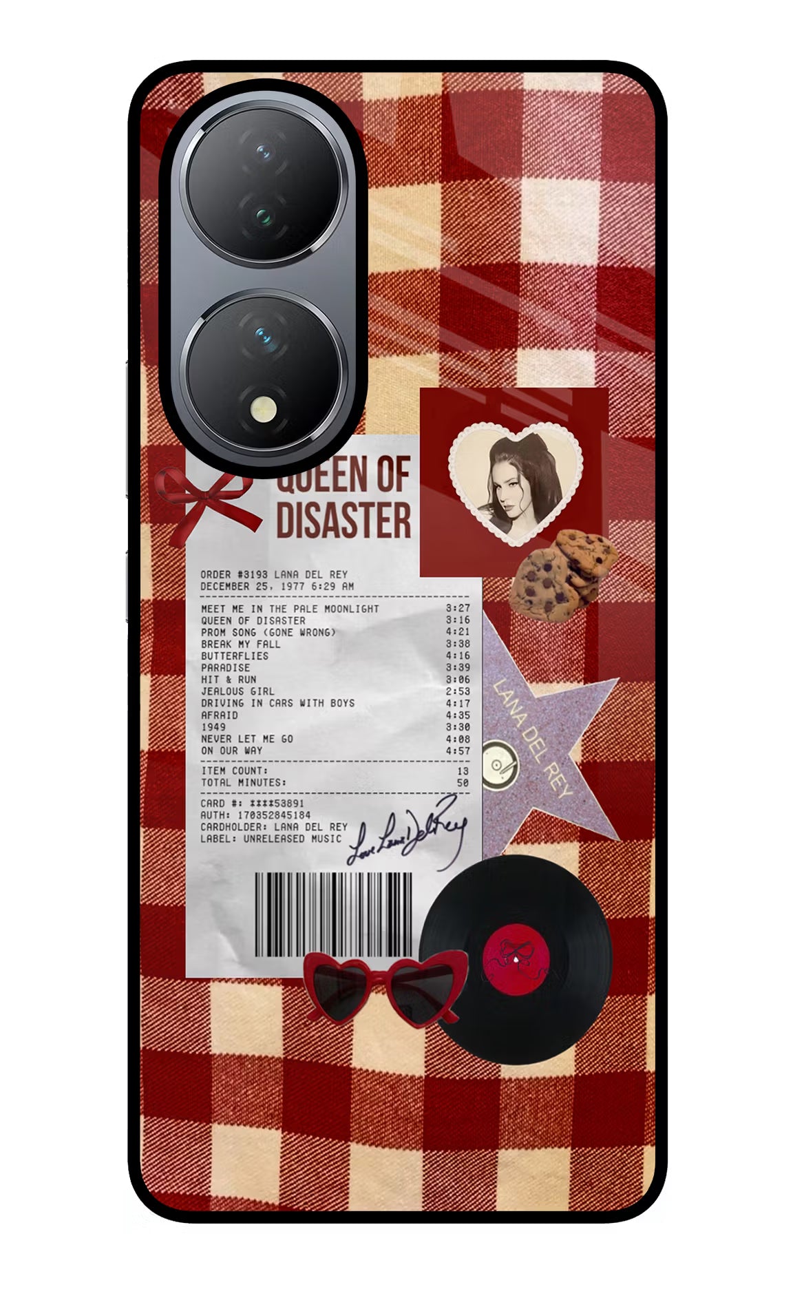 Queen of Disaster Vivo Y100 Glass Case Back Cover by Casekaro