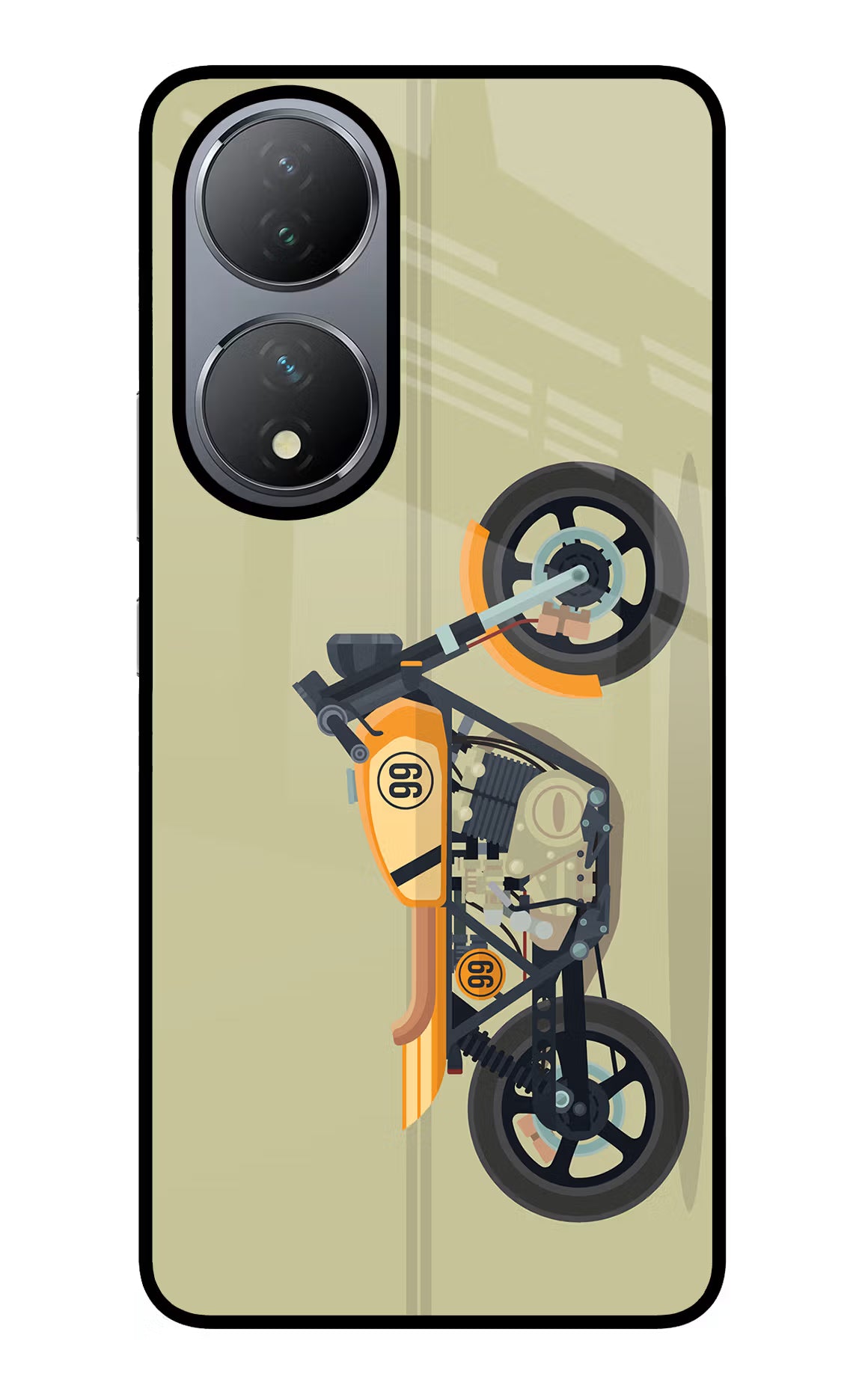 Vertical Speedster Vivo Y100 Glass Case Back Cover by Casekaro