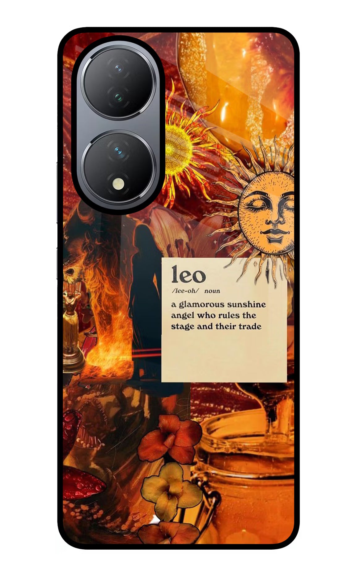 Leo Zodiac Vivo Y100 Glass Case Back Cover by Casekaro