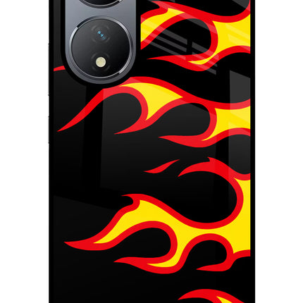 Side Sweep Flames Vivo Y100 Glass Case