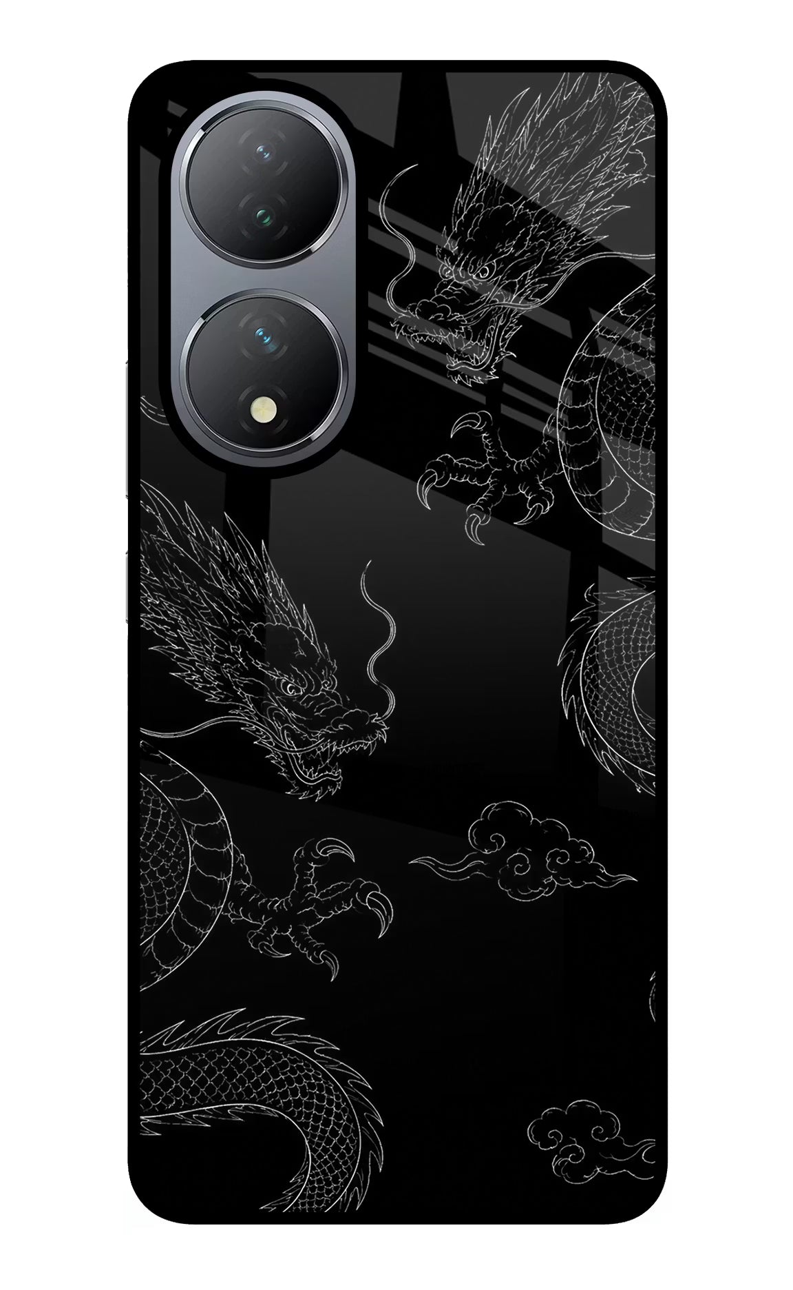 Twin Dragons Vivo Y100 Glass Case Back Cover by Casekaro