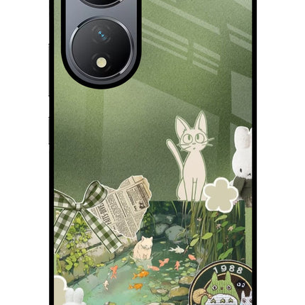 Aesthetic anime Vivo Y100 Glass Case