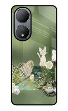 Aesthetic anime Vivo Y100 Glass Case