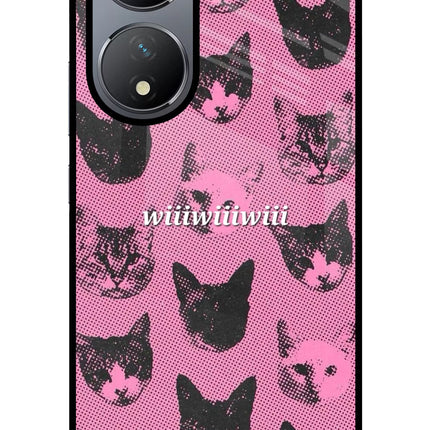 Pink Cats Vivo Y100 Glass Case