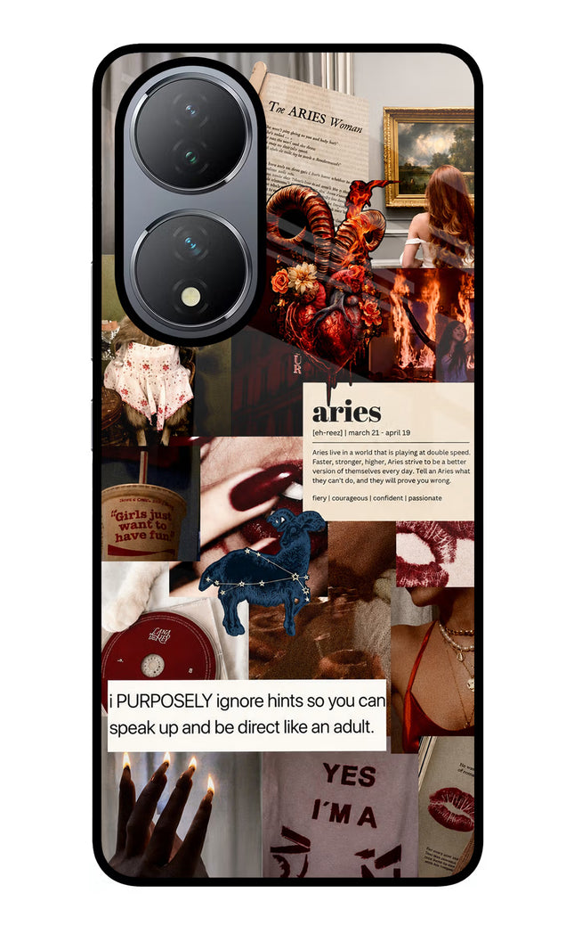 Zodiac Aries Vivo Y100 Glass Case