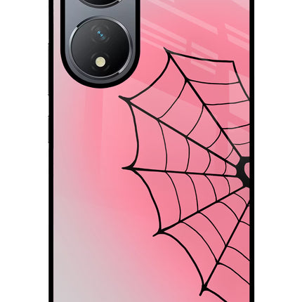 Pink Web Vivo Y100 Glass Case