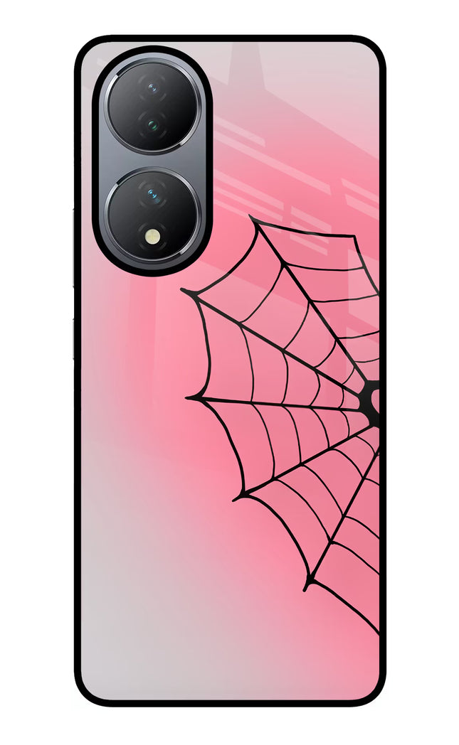 Pink Web Vivo Y100 Glass Case