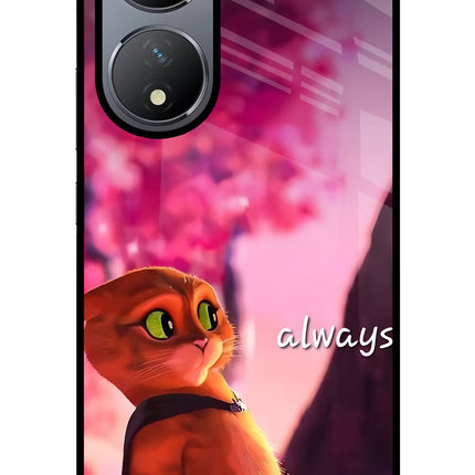 Always Cat Vivo Y100 Glass Case