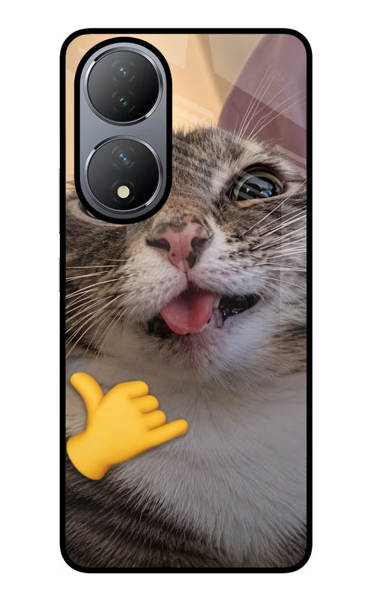 Silly Cat Call Vivo Y100 Glass Case