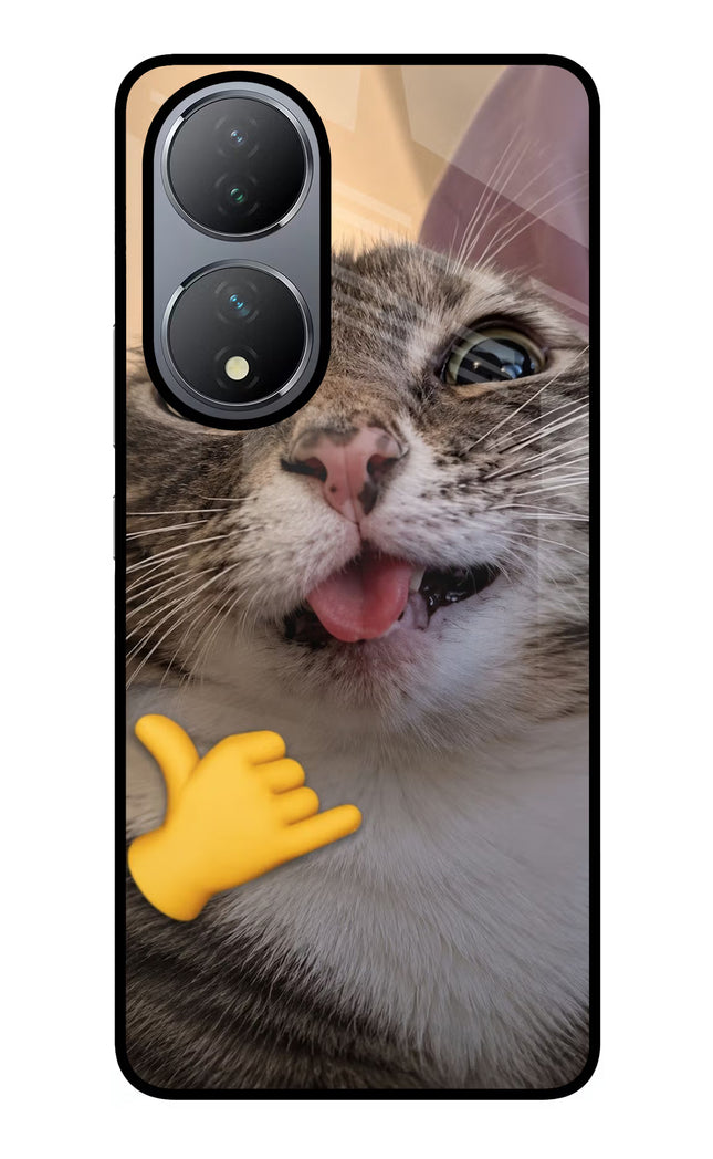 Silly Cat Call Vivo Y100 Glass Case