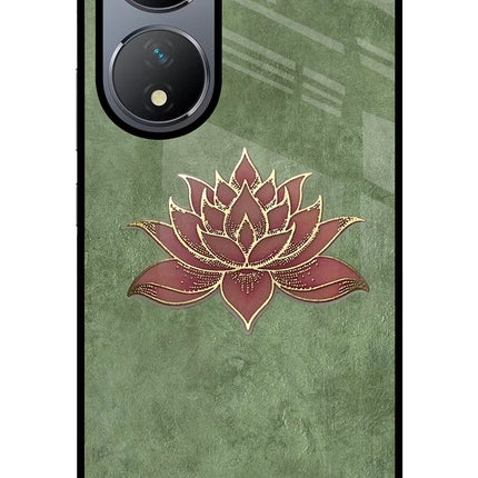 Lotus Grace Vivo Y100 Glass Case Back Cover by Casekaro