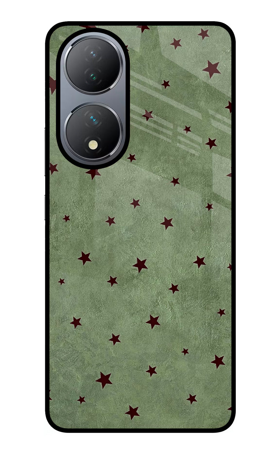 Green Stars Vivo Y100 Back Cover, Glass case