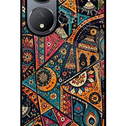 Folk Print Vivo Y100 Glass Case