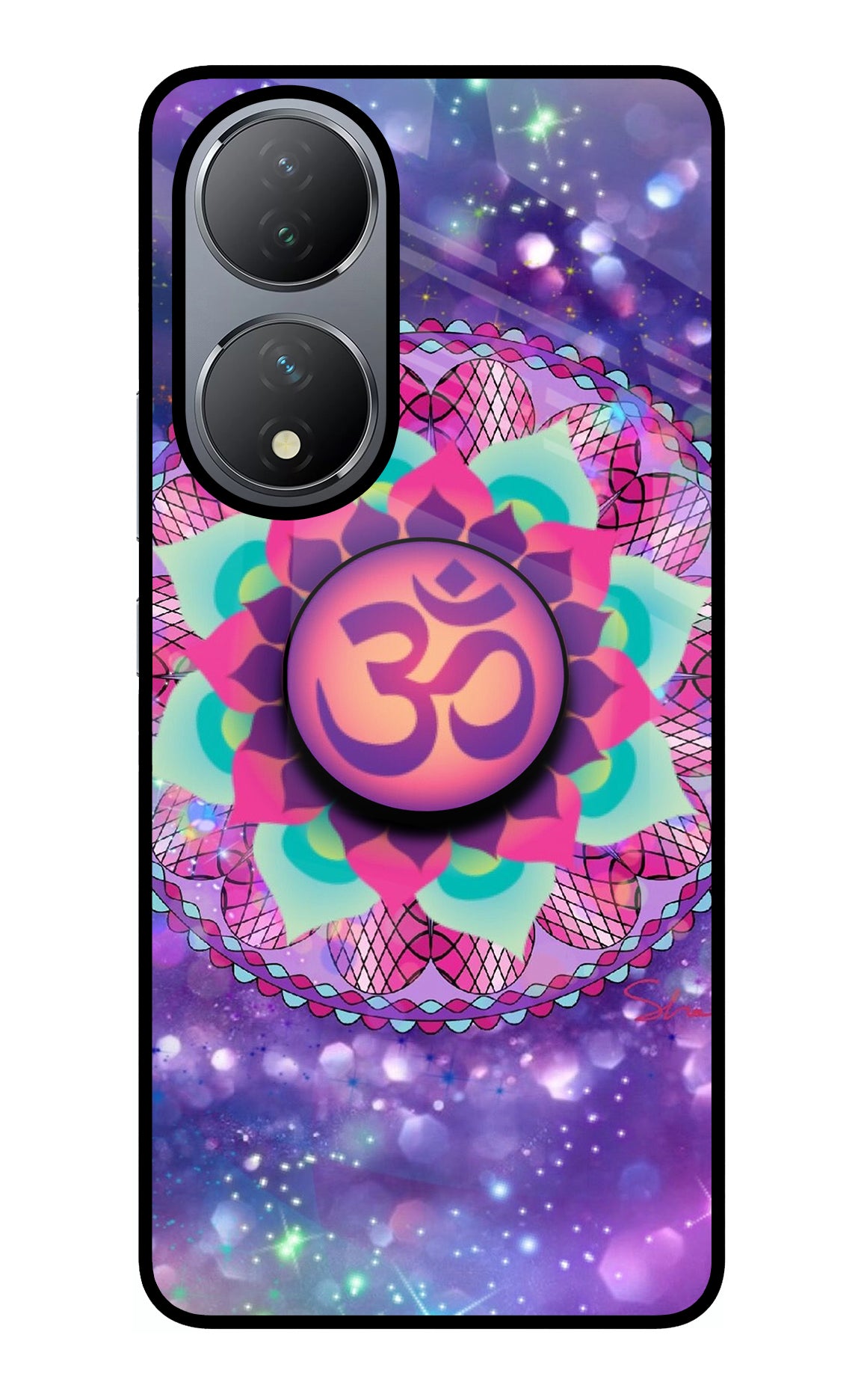 Om Purple Vivo Y100 Glass Case