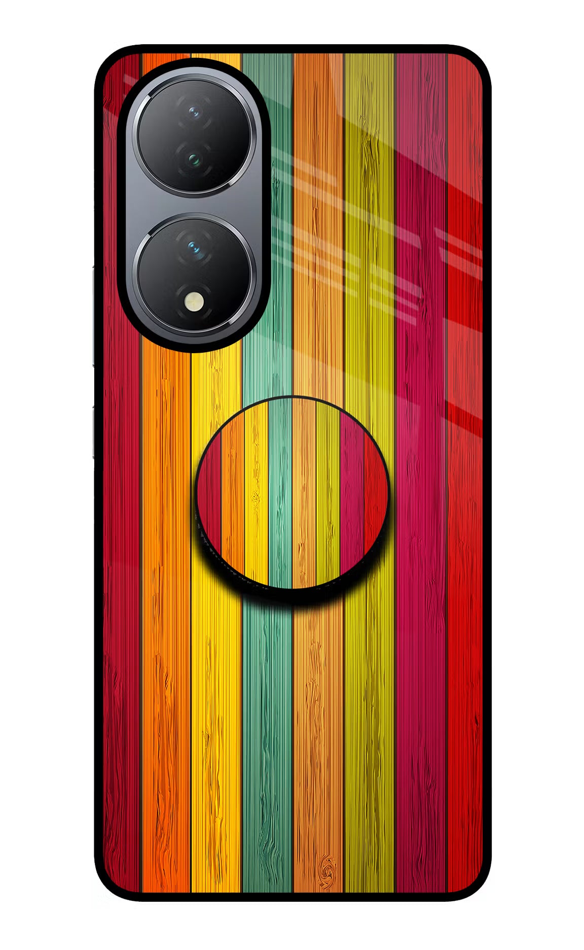 Multicolor Wooden Vivo Y100 Pop Case by Casekaro