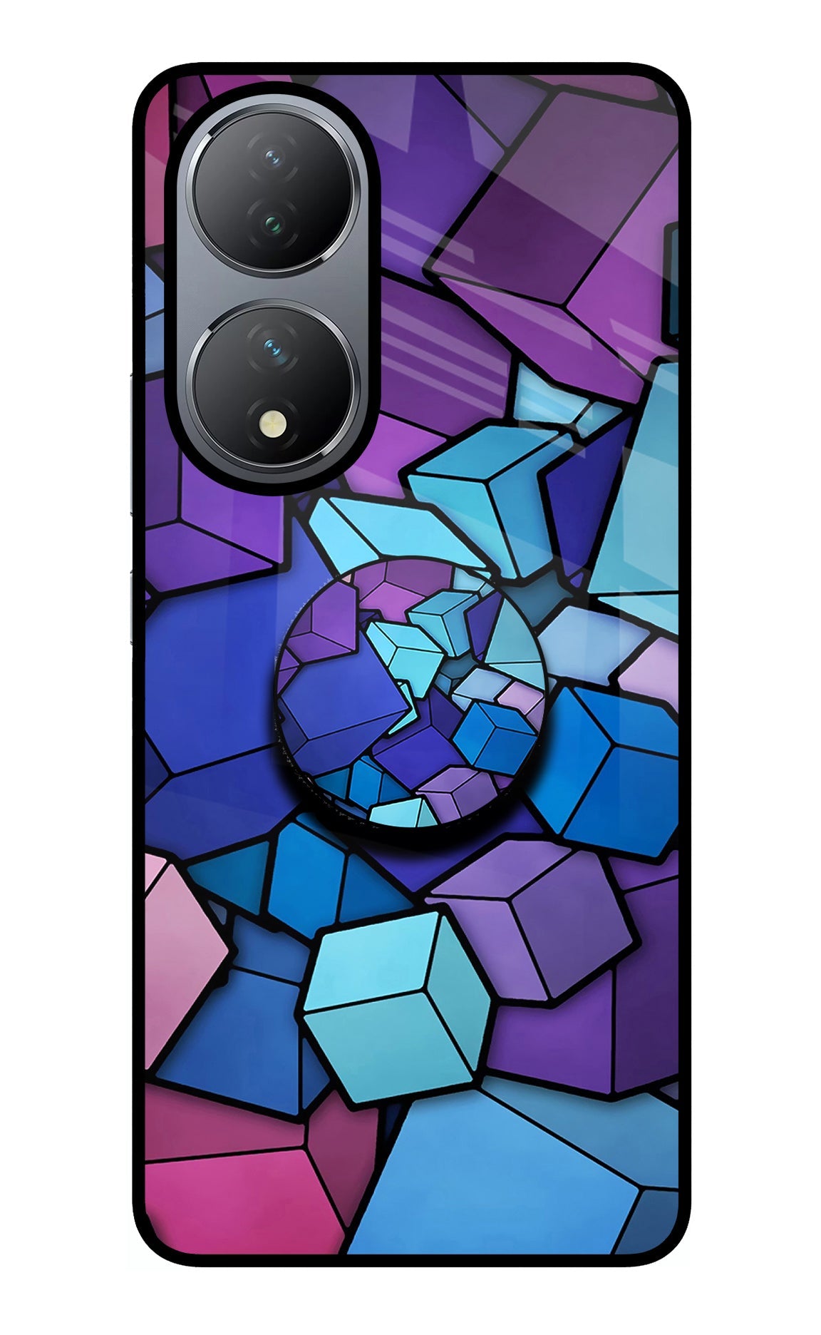 Cubic Abstract Vivo Y100 Glass Case