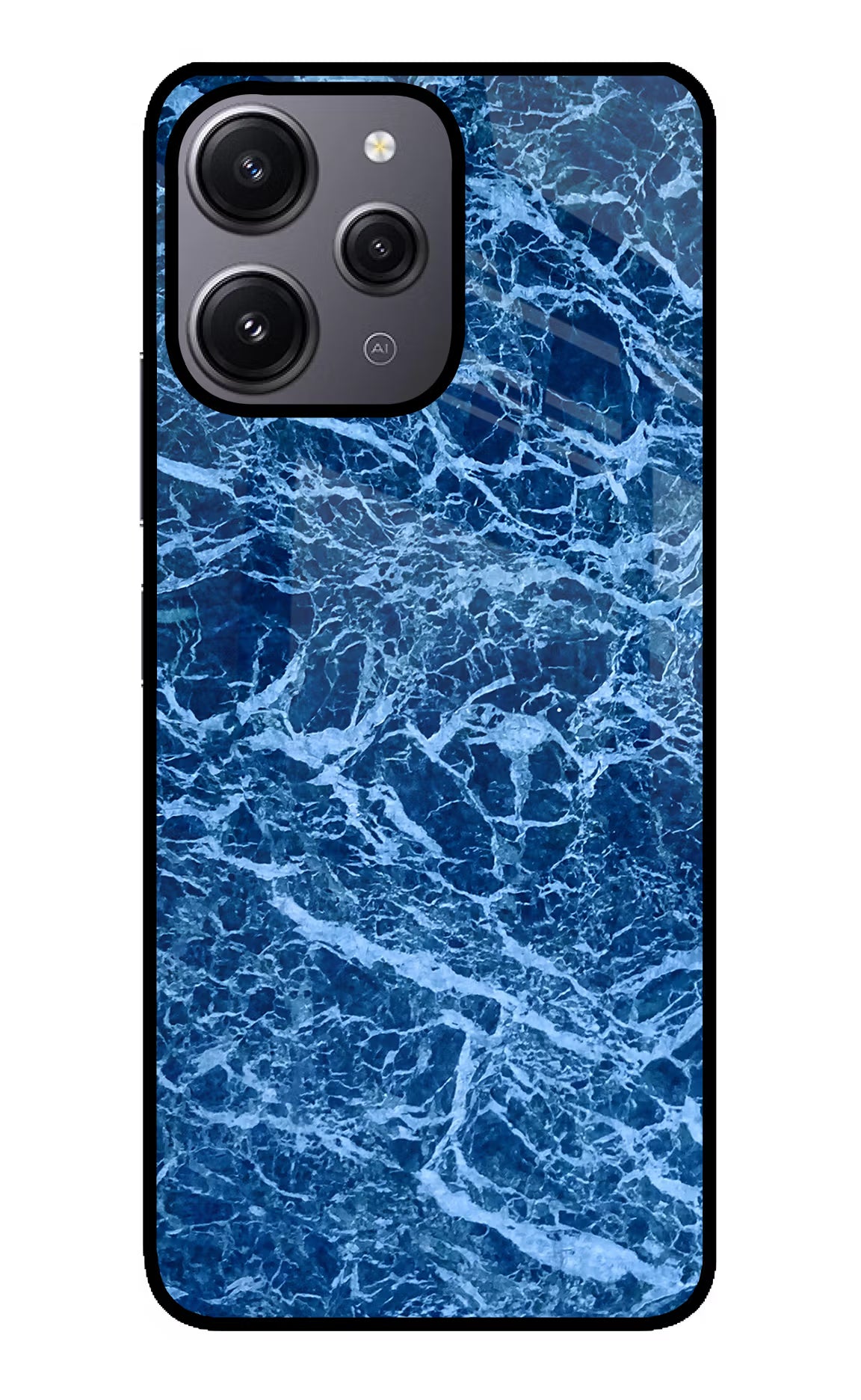 Blue Marble Redmi 12 4G Glass Case Back Cover by Casekaro