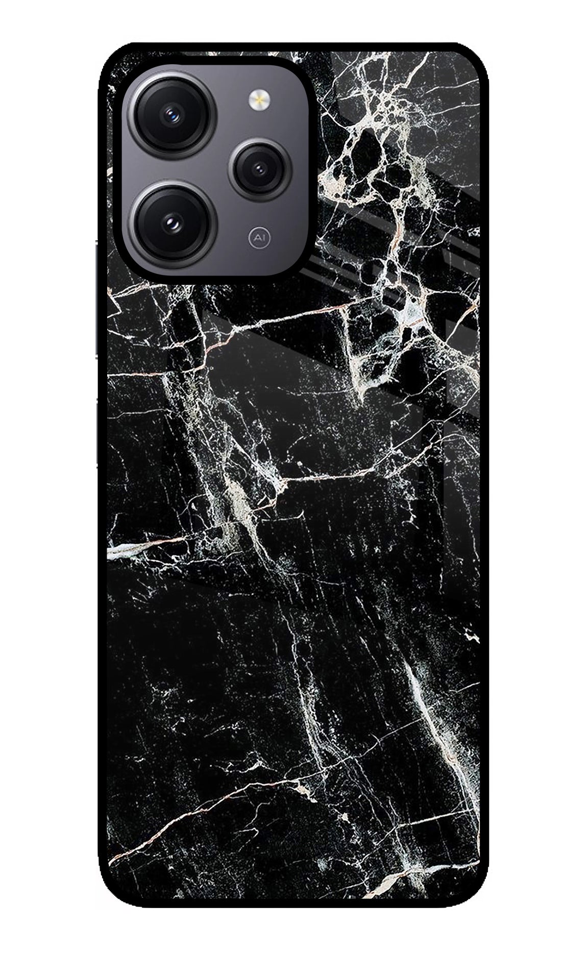 Black Marble Texture Redmi 12 4G Back Cover