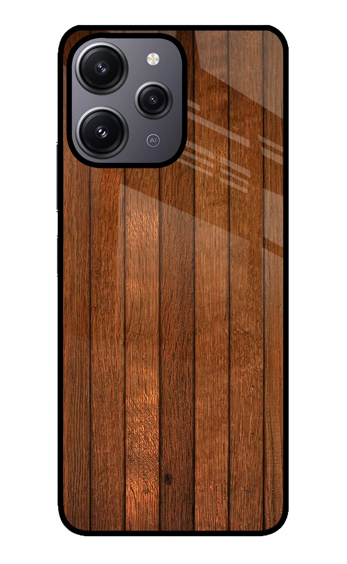 Wooden Artwork Bands Redmi 12 4G Back Cover