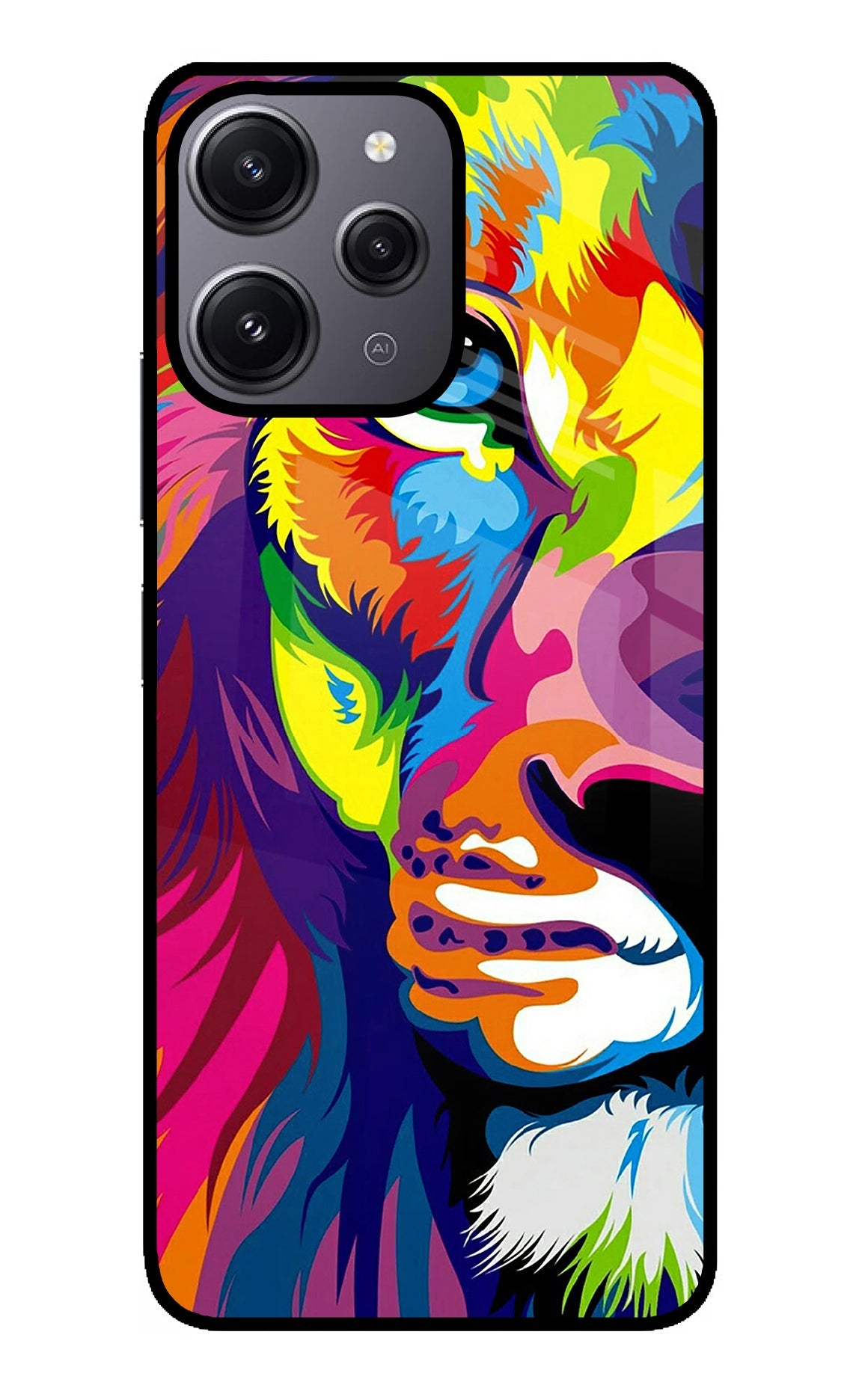 Lion Half Face Redmi 12 4G Back Cover