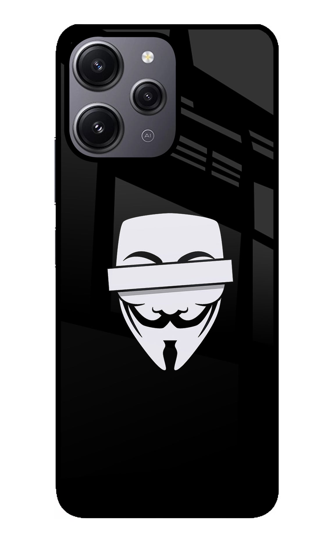 Anonymous Face Redmi 12 4G Glass Case