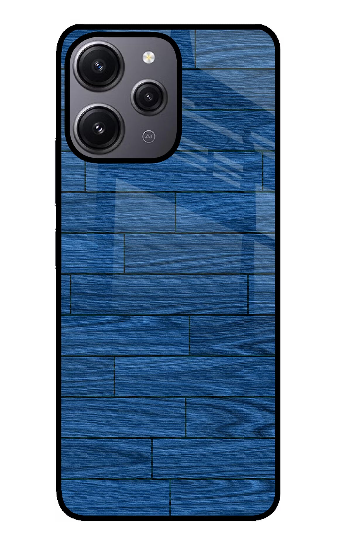 Wooden Texture Redmi 12 4G Glass Case Back Cover by Casekaro