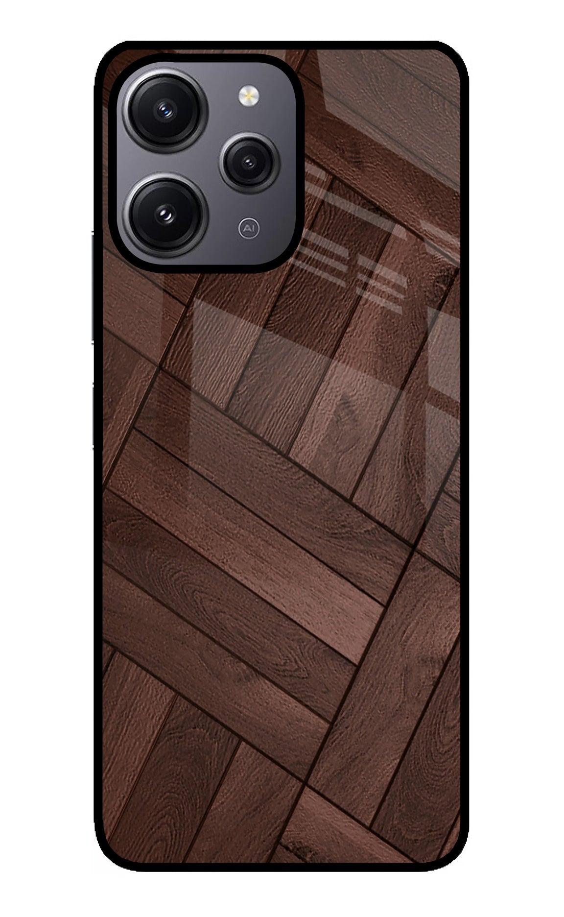 Wooden Texture Design Redmi 12 4G Back Cover