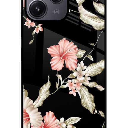 Flowers Redmi 12 4G Glass Case Back Cover by Casekaro