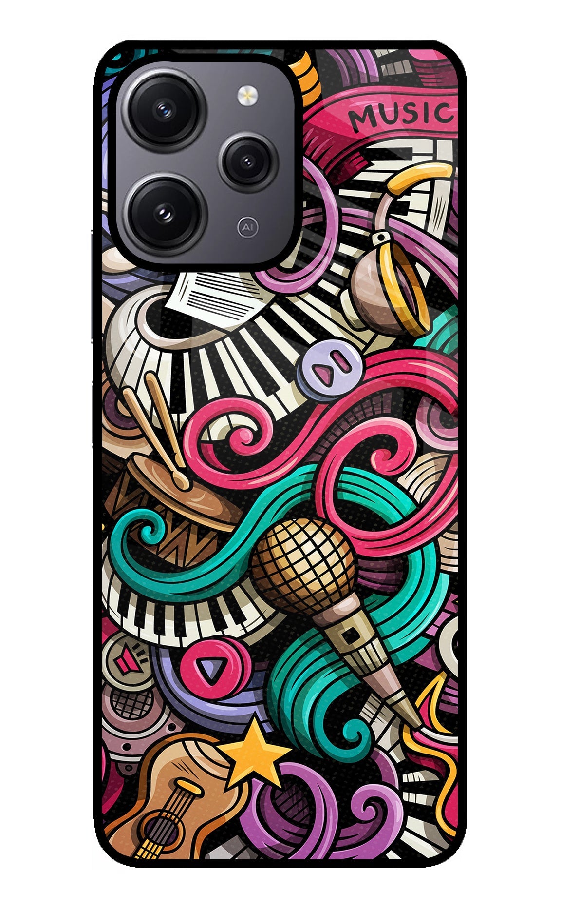 Music Abstract Redmi 12 4G Back Cover