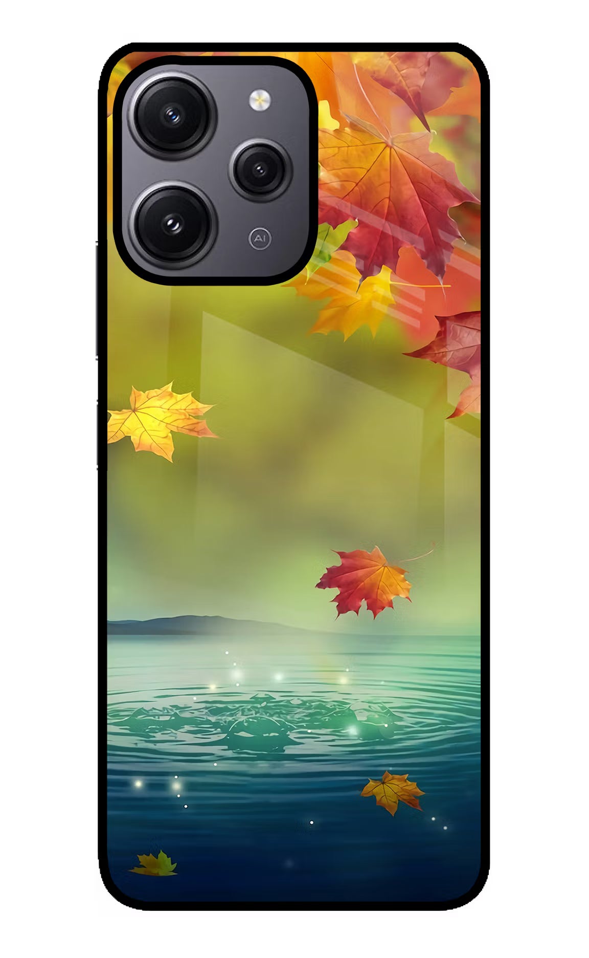 Flowers Redmi 12 4G Glass Case Back Cover by Casekaro