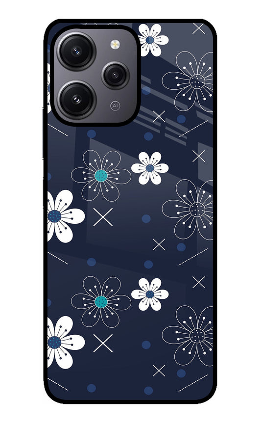 Flowers Redmi 12 4G Glass Case