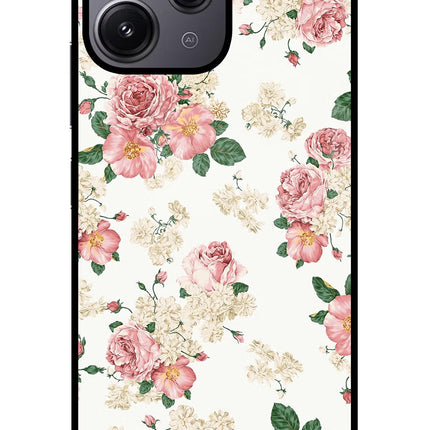 Flowers Redmi 12 4G Glass Case Back Cover by Casekaro
