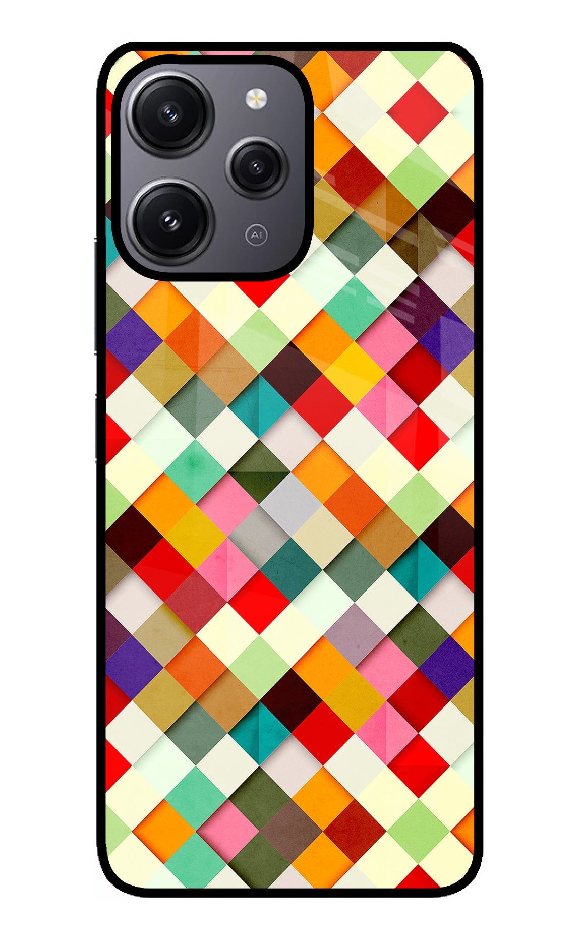 Geometric Abstract Colorful Redmi 12 4G Back Cover