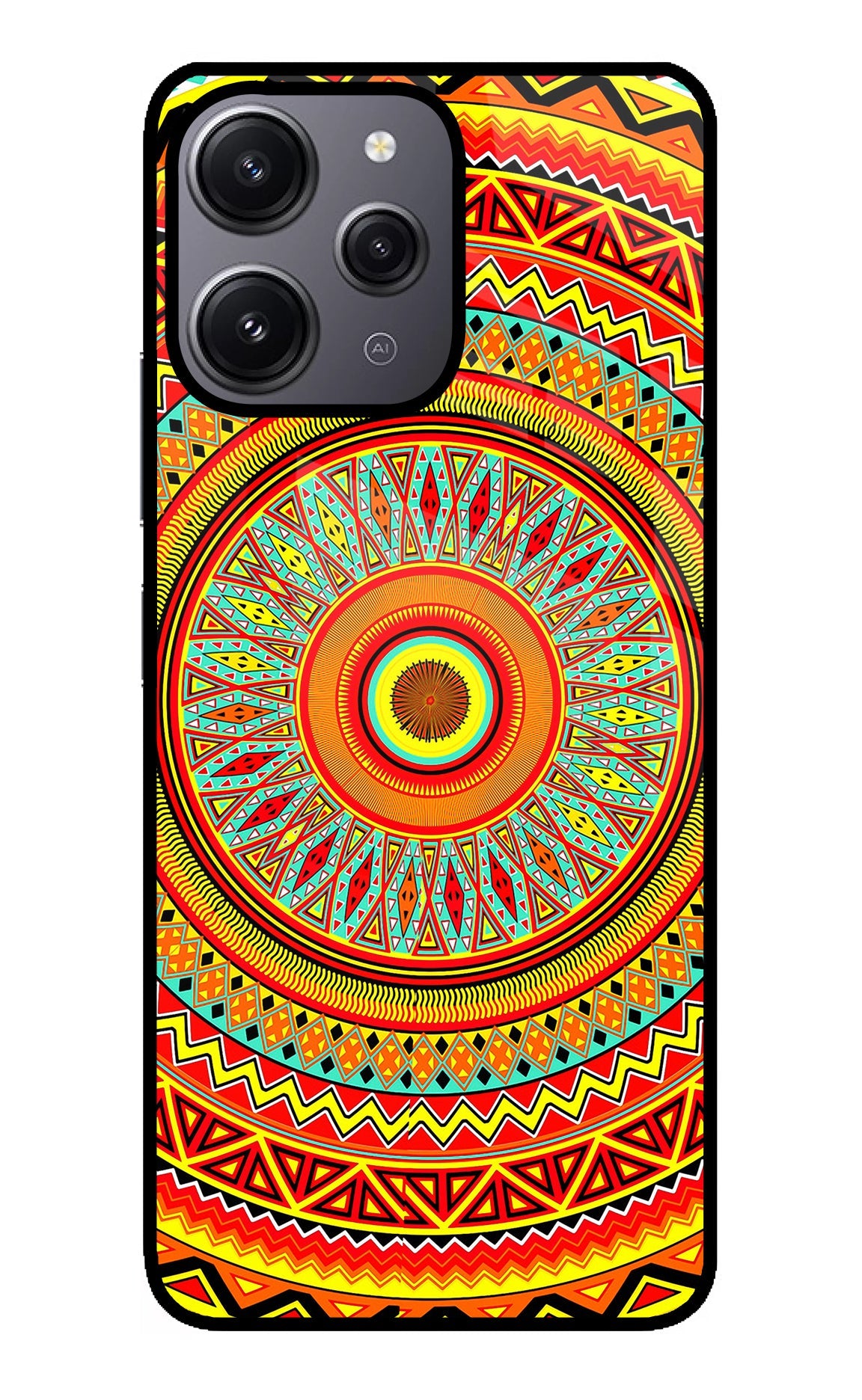 Mandala Pattern Redmi 12 4G Glass Case