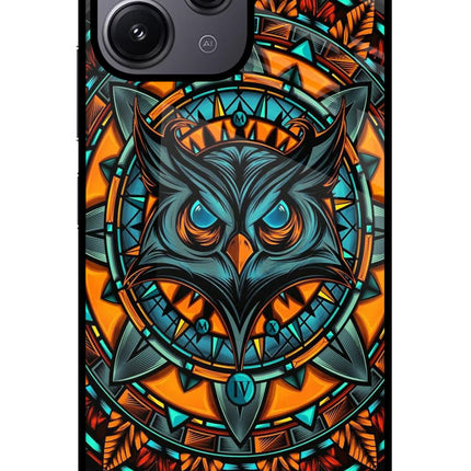 Angry Owl Art Redmi 12 4G Glass Case Back Cover by Casekaro